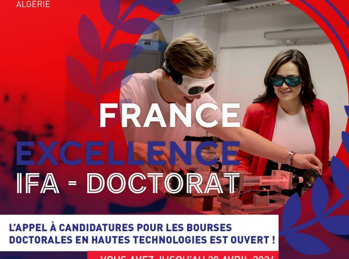 Première édition du programme de bourses d’études « France Excellence IFA -Doctorat » sur la thématique des «Hautes Technologies ». 