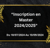 Inscription en  master  