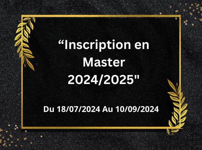 Inscription en  master