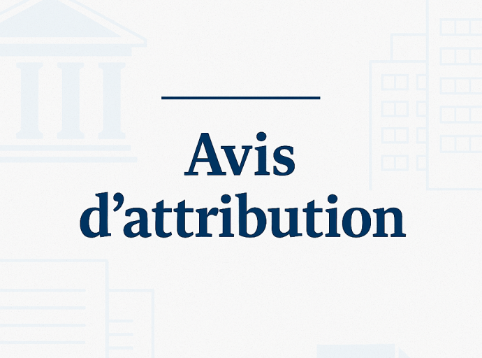 Avis d'attribution provisoire de marché