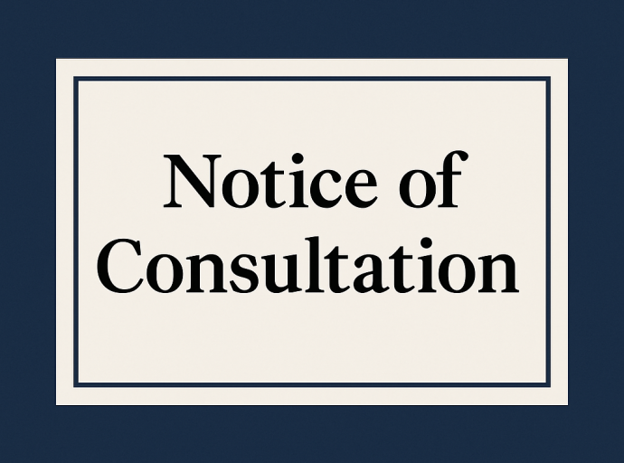 Notice of Consultation VRDPO