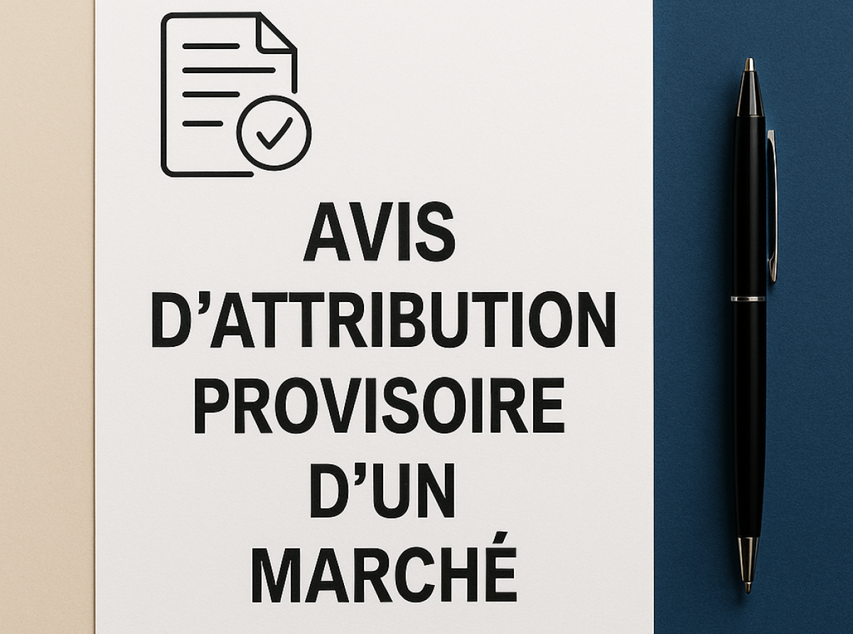 Avis d'attribution provisoire du marché