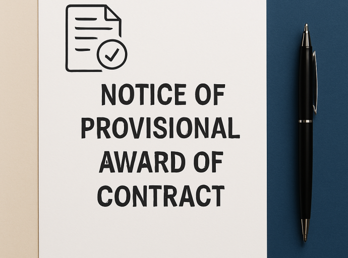 Notice of Provisional Award of Contract