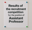 Results of the recruitment competition for the position of Assistant Professor